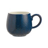 Geprägte Mason Cash Tasse mit Zacken, 350 ml, in zwei Farben, stilvolles Keramikdesign, sichtbarer Griff und Muster