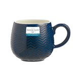 Geprägte Mason Cash Tasse mit Zack, 350 ml, in zwei Farben, aus Keramik mit dekorativen Mustern, für Kaffee oder Tee