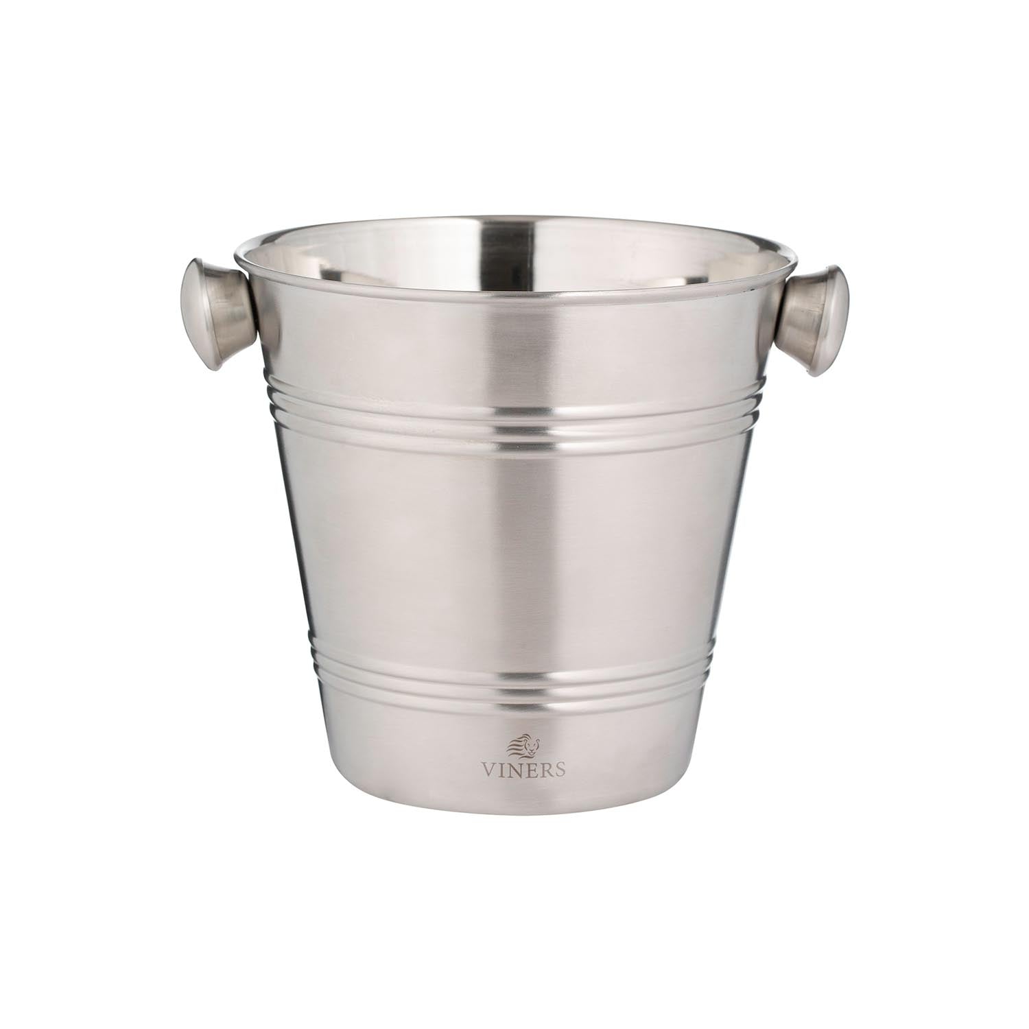 Silberner Eiskübel von Viners, 1 Liter Fassungsvermögen, mit eleganten Design, zum Kühlen von Getränken.