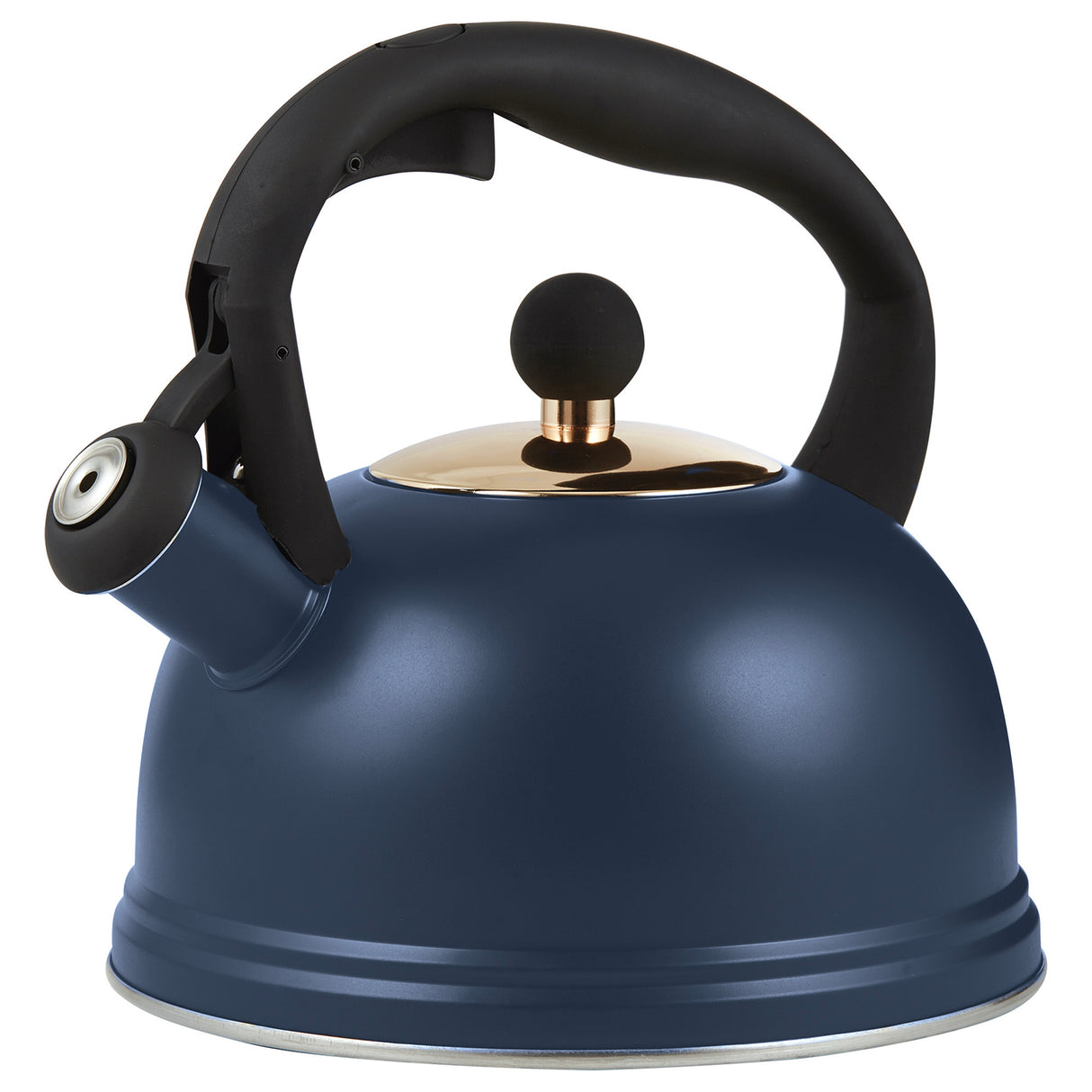 Typhoon OTTO COLLECTION Navy Wasserkessel aus Edelstahl, 2 Liter, mit Griff und Deckel, für Wasserkochen und Teezubereitung
