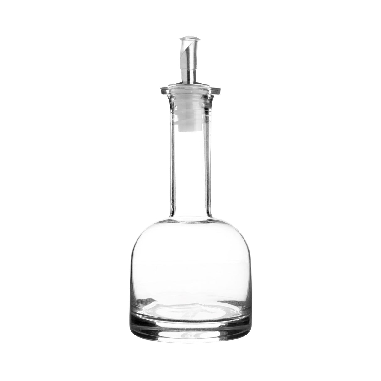 Langhals-Glasflasche von Typhoon mit Edelstahlausgießer, 280 ml, klare Glasflasche für Getränke oder Öle