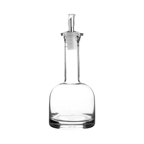 Langhals-Glasflasche von Typhoon mit Edelstahlausgießer, 280 ml, klare Glasflasche für Getränke oder Öle