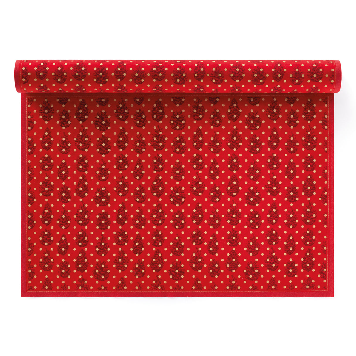 Servietten und Tischset von MY DRAP mit Tannenzapfen-Design in zwei Varianten, hochwertige Baumwollstoffe, dekorative Tischdekoration
