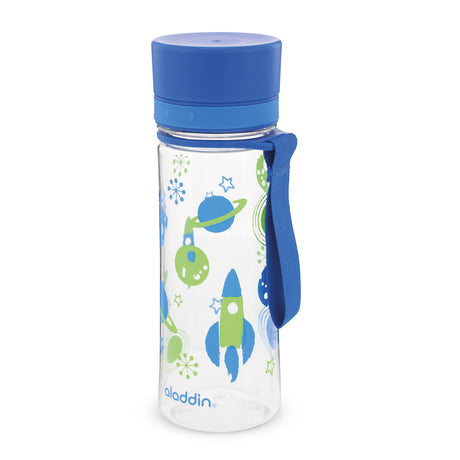 Kindertrinkflasche von ALADDIN, AVEO, 350 ml, mit Weltraumdesign für Kinder, aus robustem Kunststoff.