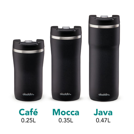 Aladdin Barista Thermobecher in Lava-Schwarz, Edelstahl, mit Leak-Lock Verschluss, in 0,47L, für Kaffee unterwegs