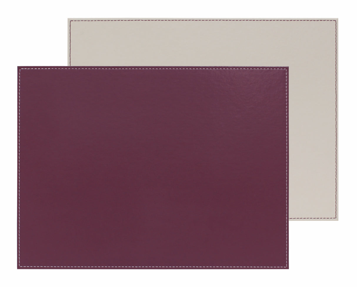 Rechteckiges Platzset in Pflaume und Elfenbein, von FREEFORM, mit elegantem Design und stilvoller Textur.