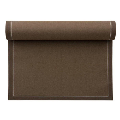 Taupe Servietten und Tischset von MY DRAP, in 4 Varianten, aus weichem Stoff, perfekt für elegante Esstische.