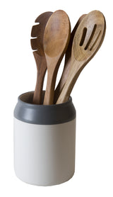 Keramik-Utensilienbehälter von Jamie Oliver, rechteckig, weiße Oberfläche, ideal zur Aufbewahrung von Küchenutensilien