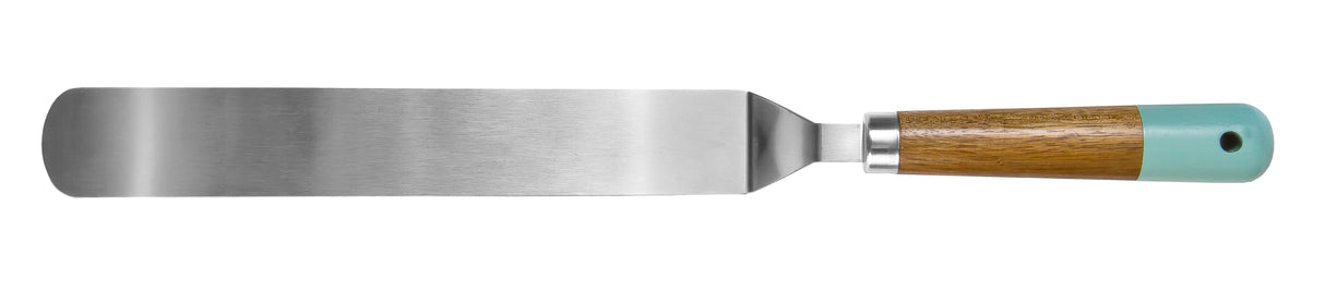 Gewinkeltes Palettenmesser von Jamie Oliver, langlebiges Küchenwerkzeug zum Glätten und Verteilen von Zutaten.