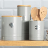 Living Collection Vorratsbehälter Tee in pastellgrau, 1 Liter, von Typhoon, mit transparentem Deckel und stilvollem Design