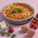 Mason Cash Quiche-Backform aus Keramik, 24 cm, mit buntem Dekor, ideal für Ofen und Backen von Quiches.