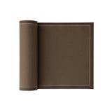 Taupe Servietten und Tischset von MY DRAP, elegante Tischdekoration, vier Varianten, detailreiche Textur und hochwertiges Material.