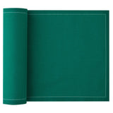 Servietten und Tischset in Caribbean Green von MY DRAP, vier Varianten, mit grüner, tropischer Musterung auf Baumwollstoff.