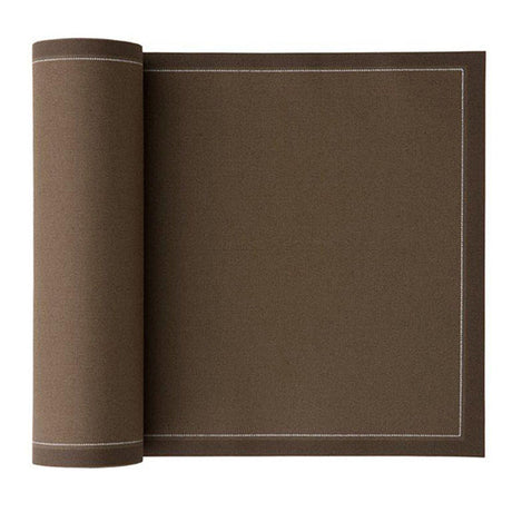 Taupe Servietten und Tischset von MY DRAP, elegante Tischdekoration in vier Varianten, hochwertiges Stoffmaterial, stilvoller Essbereich.