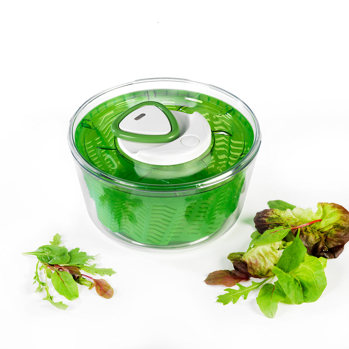 Grüne Zyliss Easy Spin 2 Salatschleuder mit 20 cm Durchmesser, ideal zum Waschen und Trocknen von Salat.