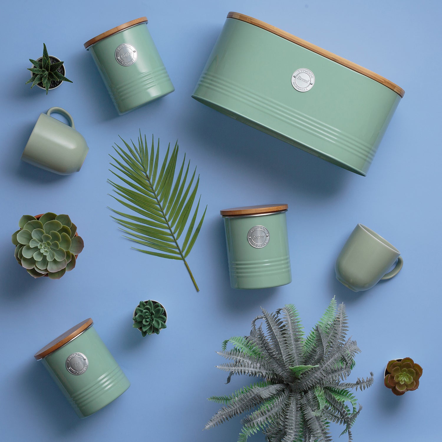 Living Collection Zuckerdose aus pastellgrünem Keramik, 1 Liter, von Typhoon, mit Deckel und eleganter Oberfläche.