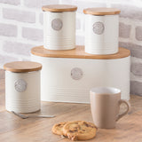 Typhoon Living Collection Vorratsbehälter für Tee, pastellcreme, 1 Liter, aus Keramik mit Deckel, für Küchenaufbewahrung