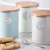 Living Collection Keksdose in Pastellblau, 3,4 Liter, von Typhoon, mit Deckel und eleganter, runder Form für Kekse und Süßigkeiten