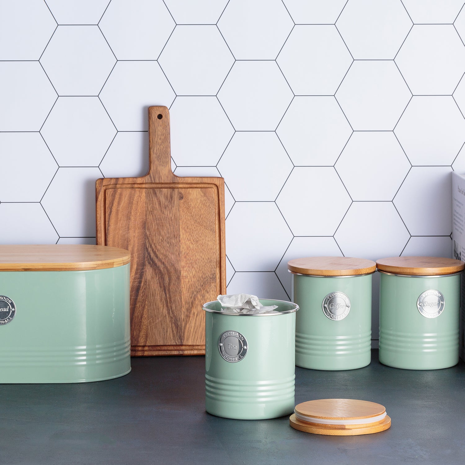 Pastellgrüne Living Collection Zuckerdose von Typhoon, 1 Liter, stilvolle Aufbewahrung für Zucker in modernem Design